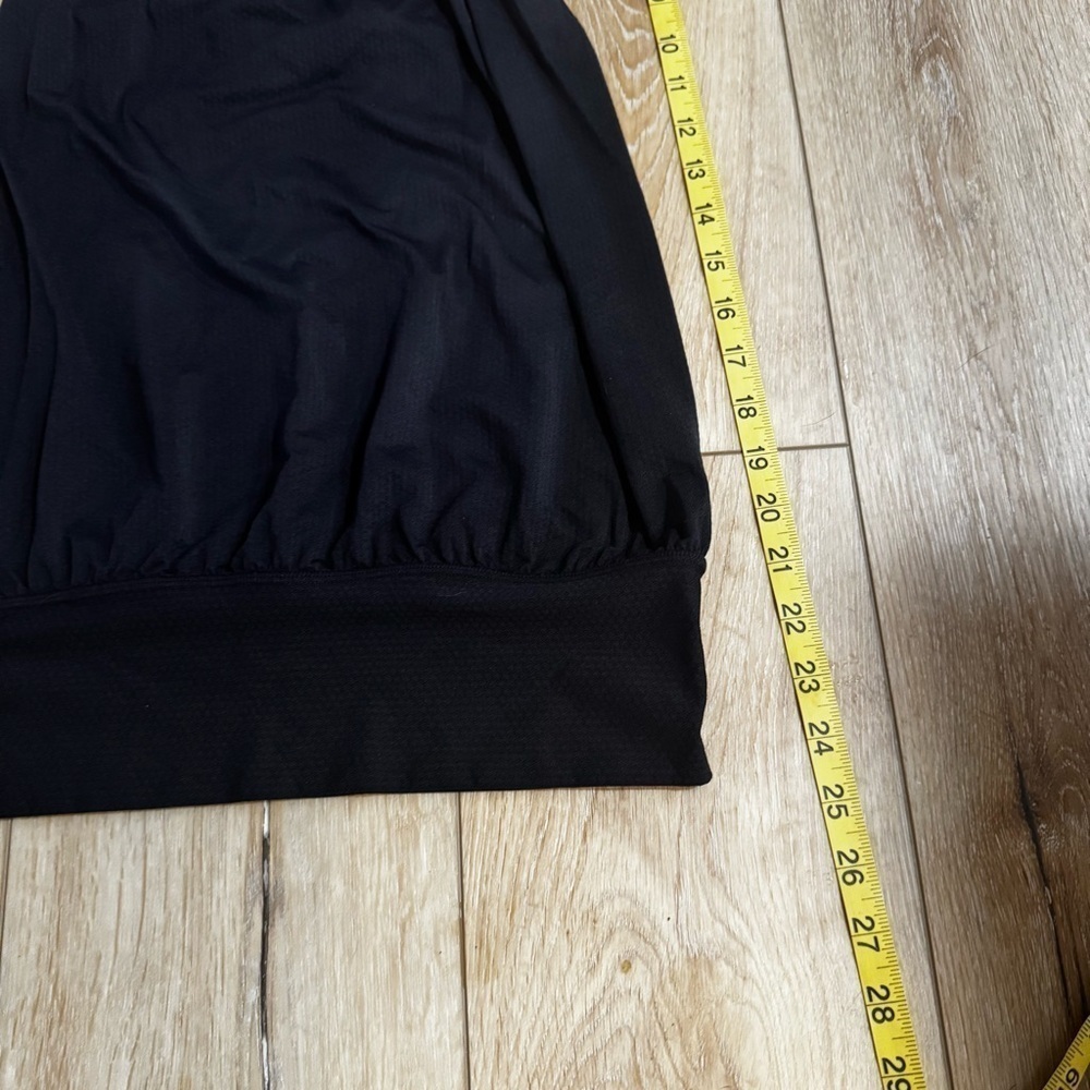 Lululemon black & gray tank top with attached sports bra, razor back, size 4. - Picture 7 of 14